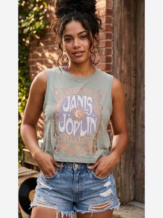 Janis Joplin Tops - Janis Joplin Graphic Tank Top Sleeveless Tee